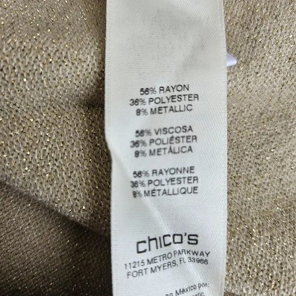 Chico's Light Tan Long Sleeve Top - Picture 4 of 4